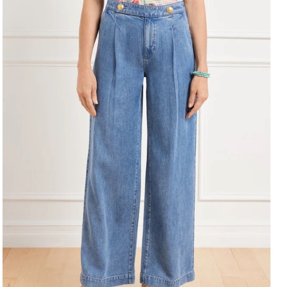 Talbots WIDE LEG TROUSER JEANS - NAOMI WASH - Picture 1 of 5